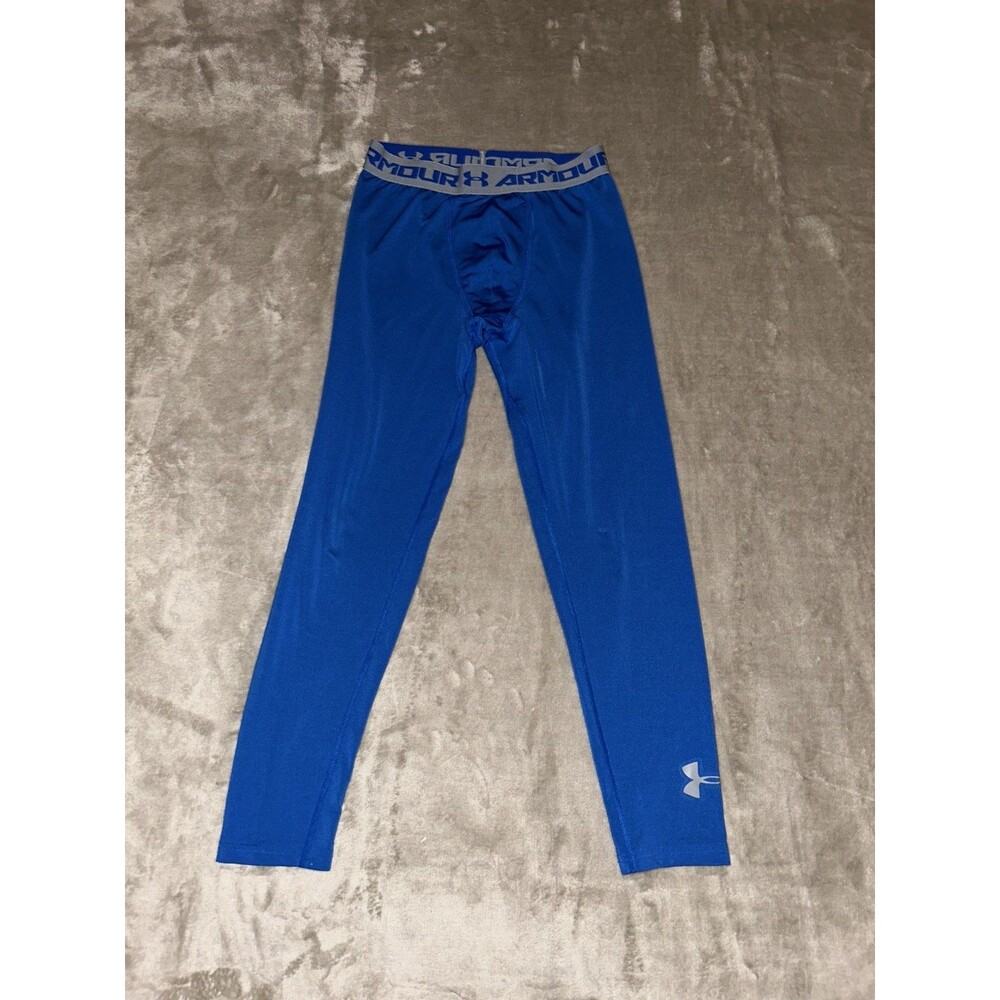 Under Armour Boys Youth XL ColdGear Fitted Leggings Royal Blue Base Layer YXL